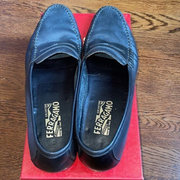 Salvatore‎ Ferragamo “Ponza” black calf slip on penny loafers main image 7